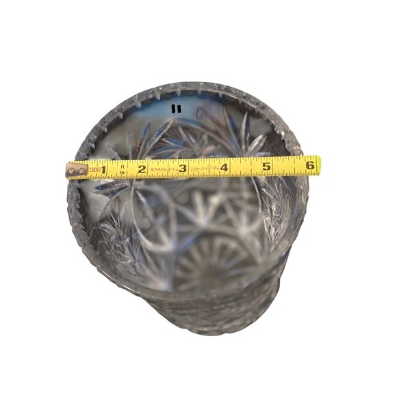 Crystal Vase Cut Glass Flower Vase Vintage Home Decor Display Vase - Picture 6 of 6